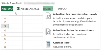 actualización de datos interactiva
