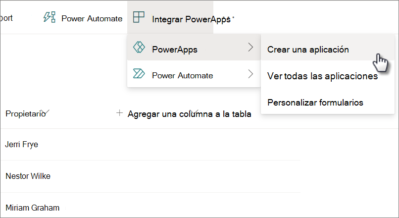 Crear un formulario personalizado desde la lista de proyectos
