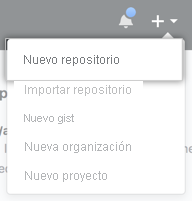 Captura de pantalla de la creación del nuevo repositorio.