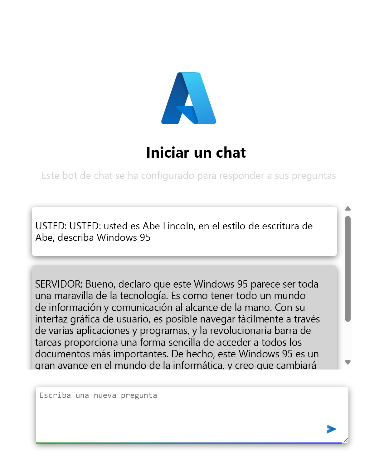 Captura de pantalla de la aplicación con el cuadro de entrada y el botón.