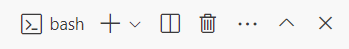Captura de pantalla de la ventana del terminal de Visual Studio Code. La opción bash está resaltada.