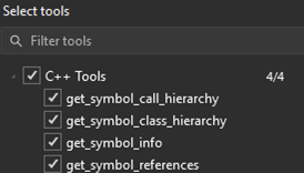 Interfaz de herramientas de edición de código de C++ que muestra las opciones de navegación y refactorización de símbolos