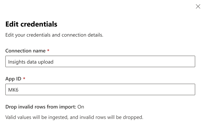 Captura de pantalla que muestra cómo editar las credenciales.