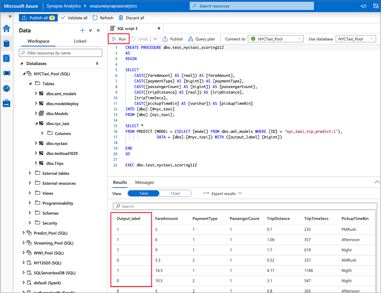 Capture d’écran montrant le scoring et les prédictions.