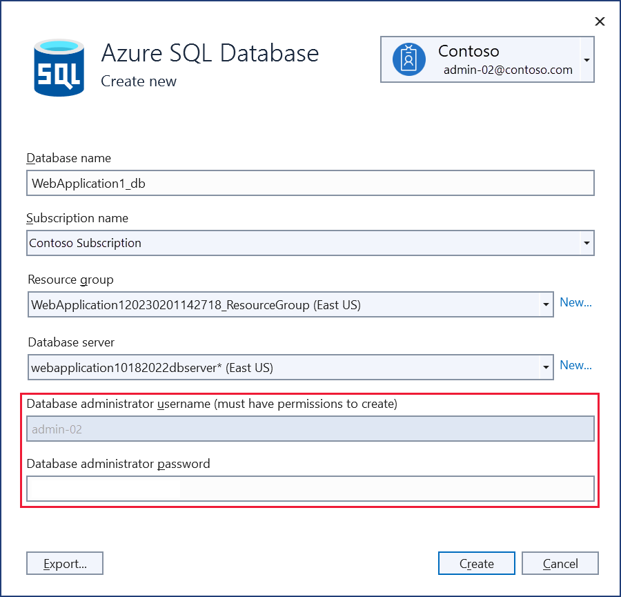 Boîte de dialogue Nouvelle base de données Azure SQL