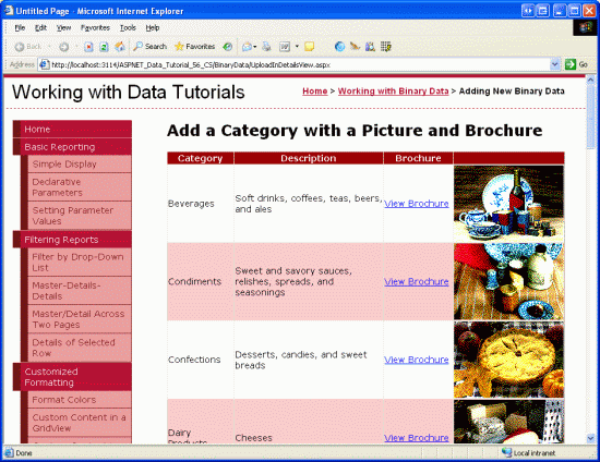 Vous devez maintenant voir chaque catégorie avec ses données binaires