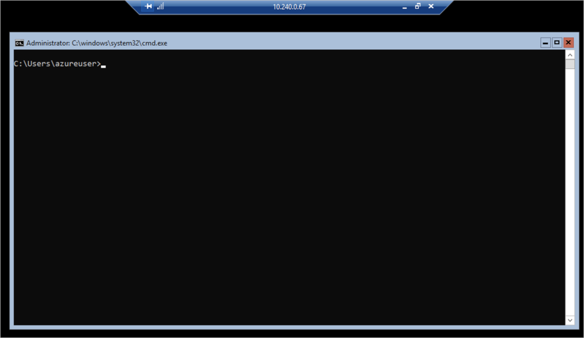 Image de la fenêtre cmd dans le nœud Windows Server