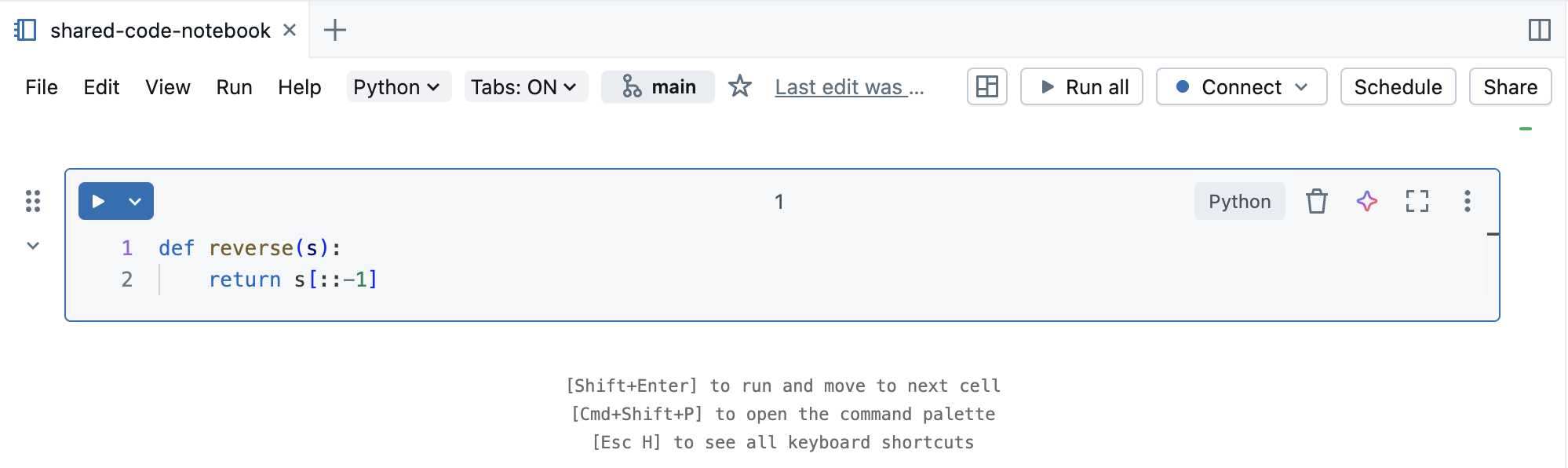 Code de test initial