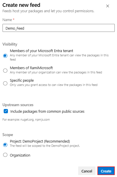 Capture d’écran montrant comment créer un flux dans Azure DevOps Services.