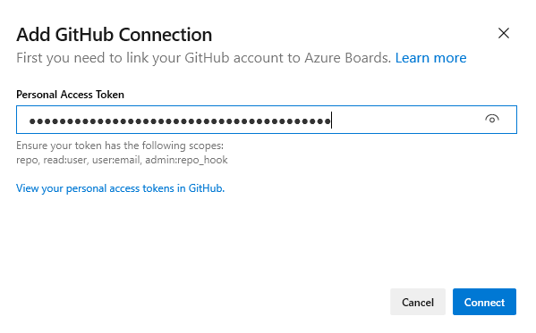 Capture d'écran montrant le PAT saisi.