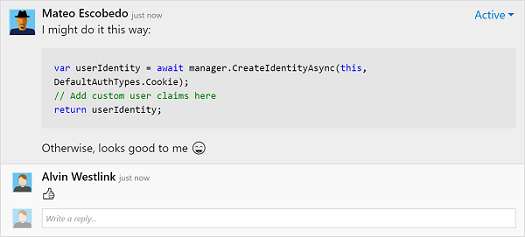 Commentaires de pull request