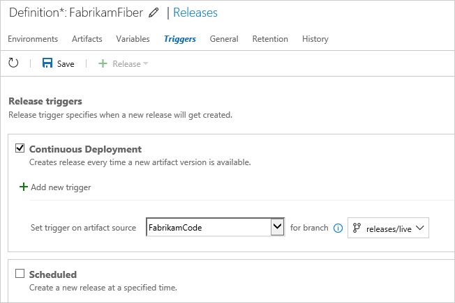 Déclencheurs de libération