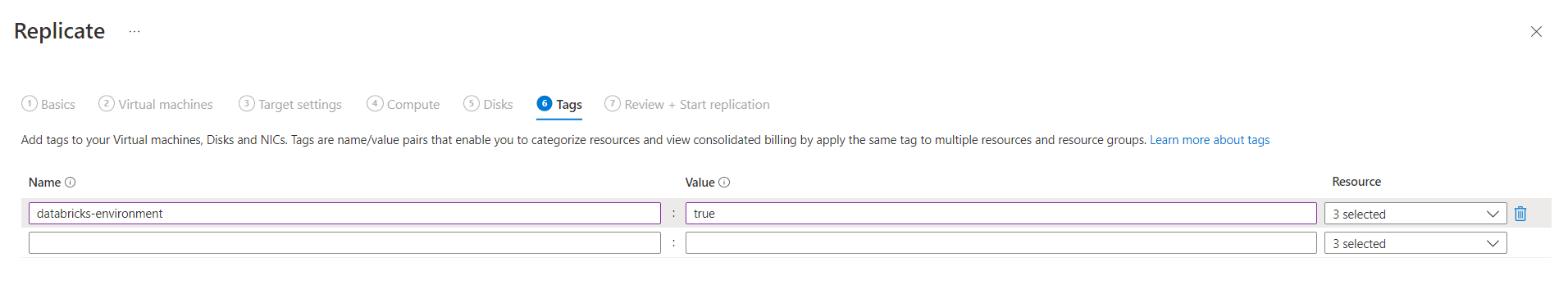 Capture d’écran montrant l’onglet Étiquettes sur la boîte de dialogue Répliquer.