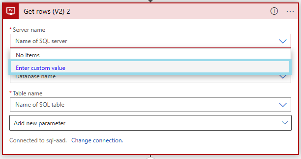 Entrer le nom du serveur personnalisé
