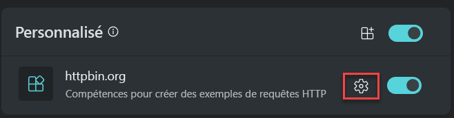 Capture d’écran montrant l’image Paramètres.