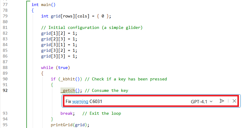 Capture d’écran de la fenêtre de conversation 