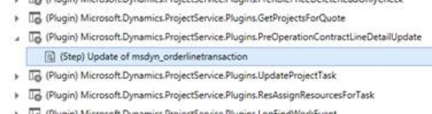 Sélection d’une étape dans le plug-in.