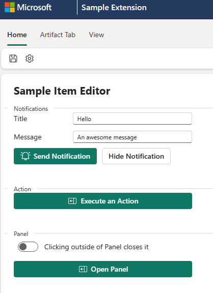Capture d’écran de l’interface des images dans l’interface utilisateur de l’exemple principal.