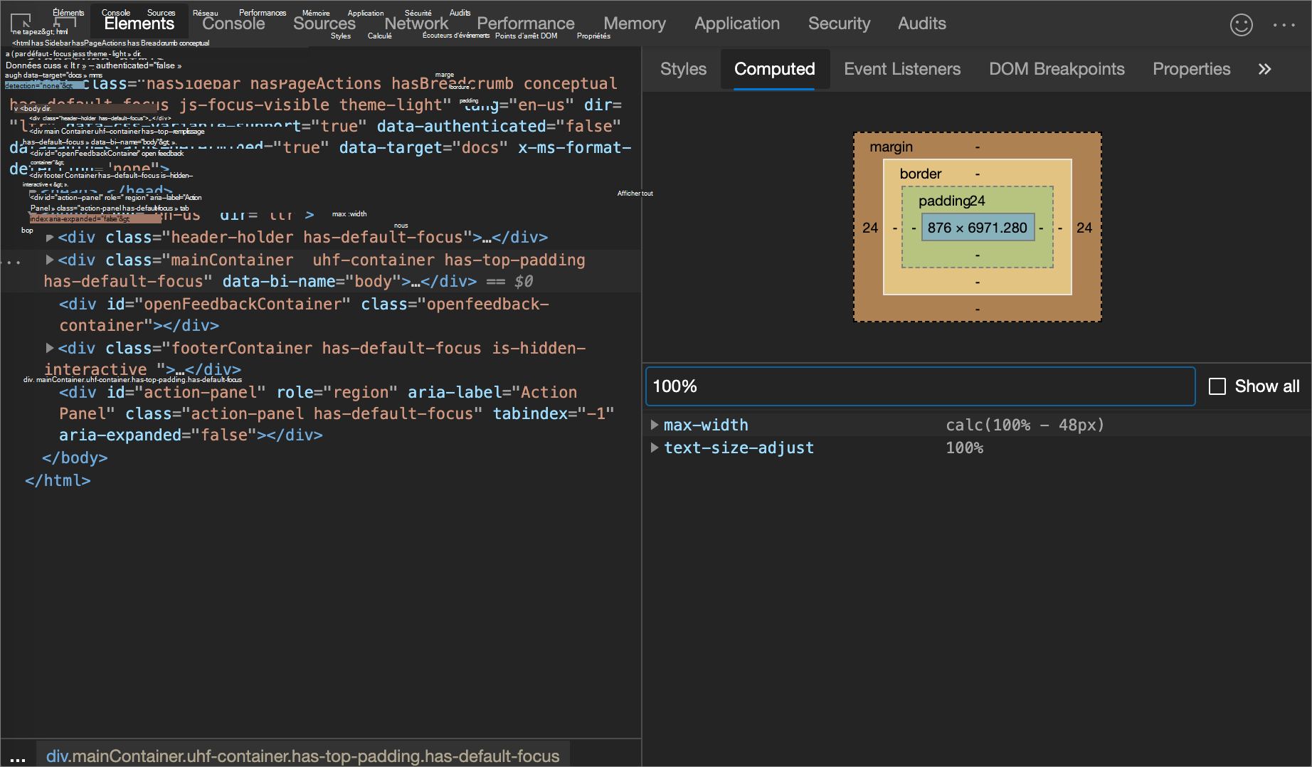 Filtrer le panneau Calculé