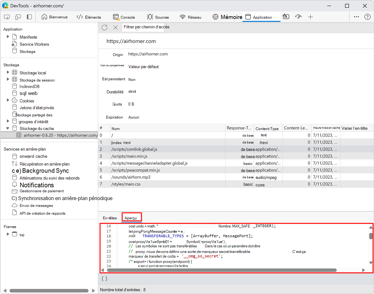 Affichage du contenu d’une ressource