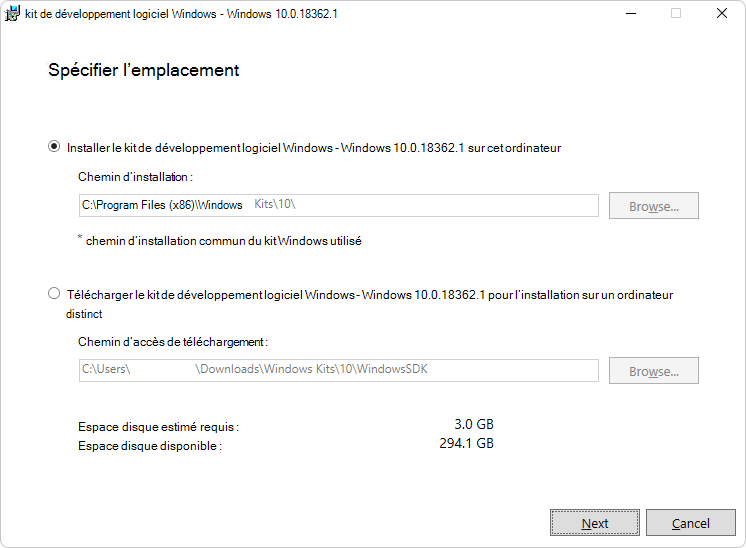 SDK Windows configuration