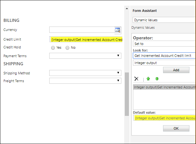 Mettez à jour la limite de crédit.