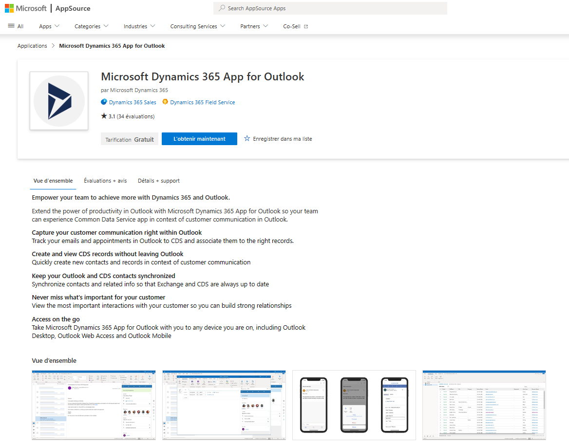 Installez l'application Outlook.
