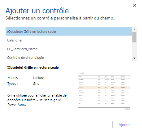Sélectionnez un contrôle.