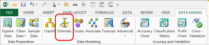Assistant Estimation dans le ruban Exploration de données