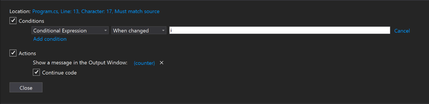 Conditional Expression When Changed Conditional Expression When Changed