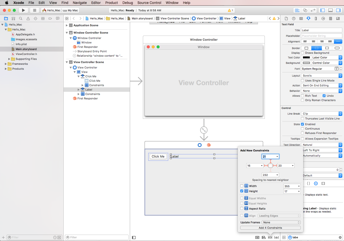 Ajout de contraintes à l’étiquette