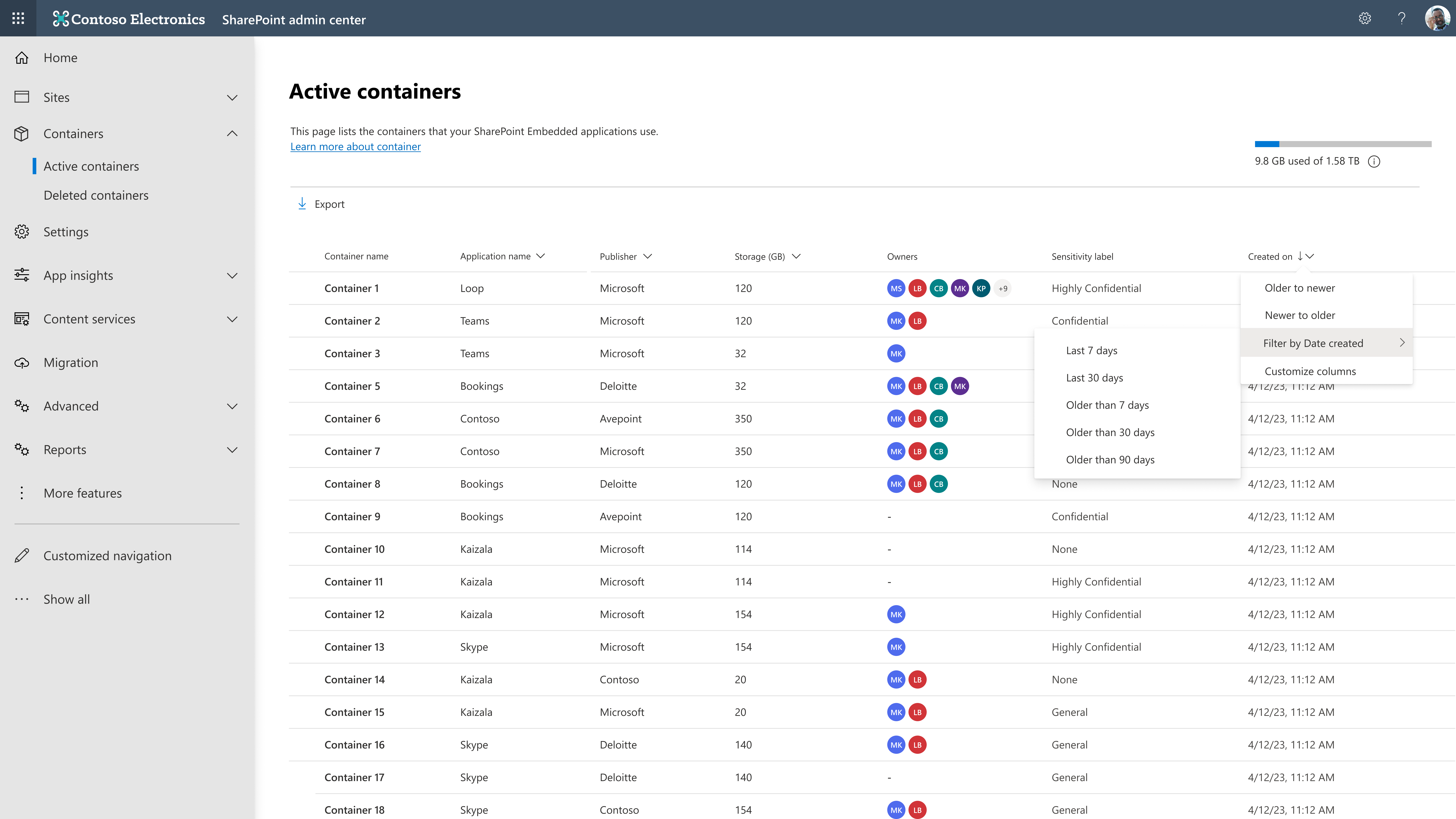  Filtrage de conteneur SPE