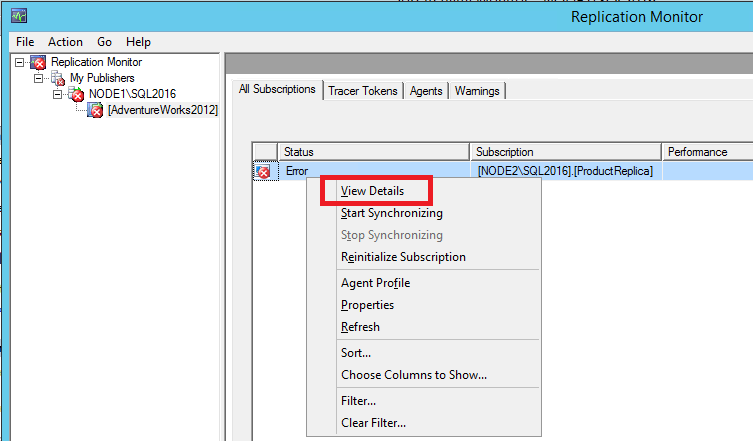 Capture d’écran de la commande « Afficher les détails » dans le menu contextuel.
