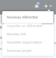 Capture d’écran de la création d’un nouveau référentiel.