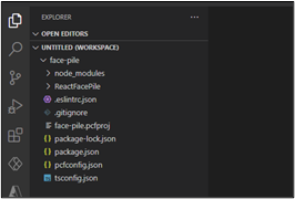 Capture d’écran de Facepile&nbsp;UI dans Visual Studio&nbsp;Code.