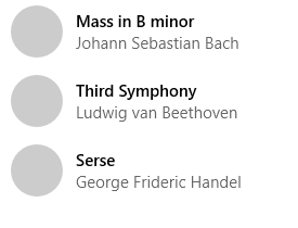 Exemple d’élément de liste à double ligne avec icône