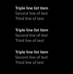 d’élément de liste à triple ligne