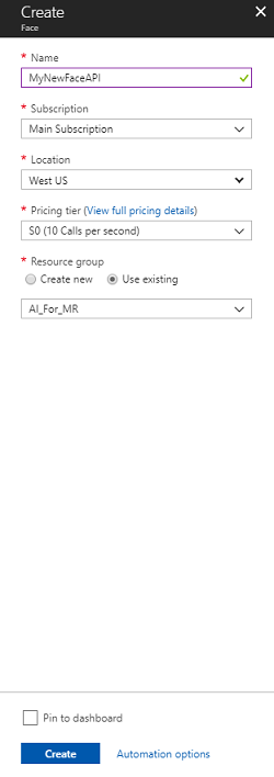 créer un service API visage