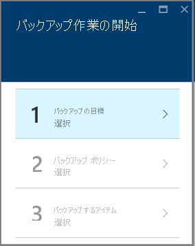 バックアップ目標-デフォルトで開いた状態