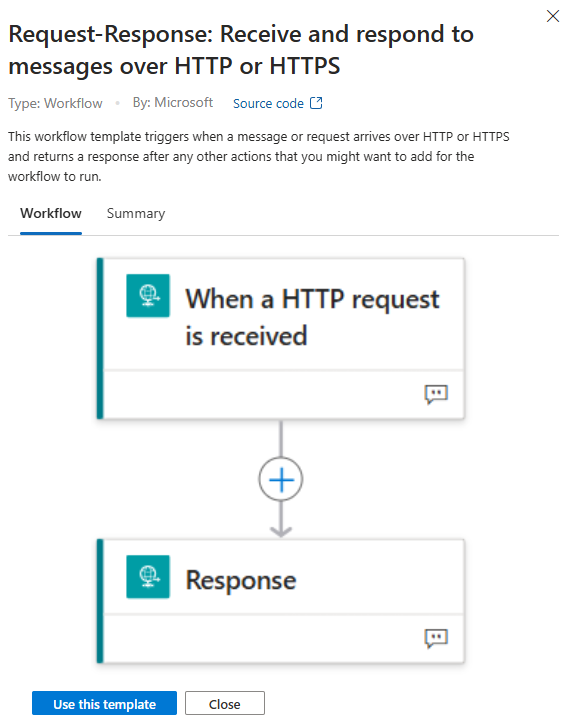 [このテンプレートを使用] の選択を示すスクリーンショット。