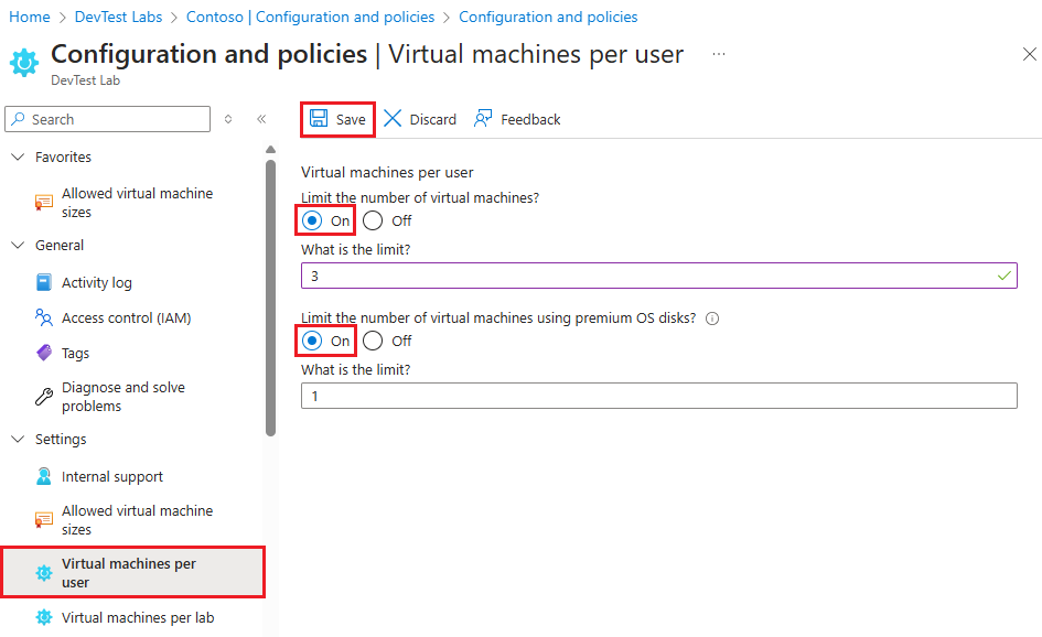 ユーザーごとの仮想マシンを示すスクリーンショット。