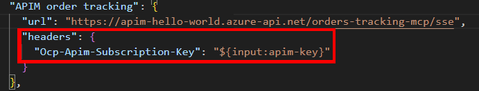 MCP サーバーの認証ヘッダー構成のスクリーンショット