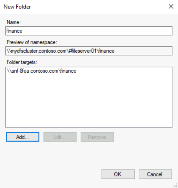 [新しいフォルダー] ダイアログのスクリーンショット。