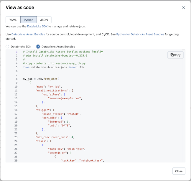 コードとして表示、Python