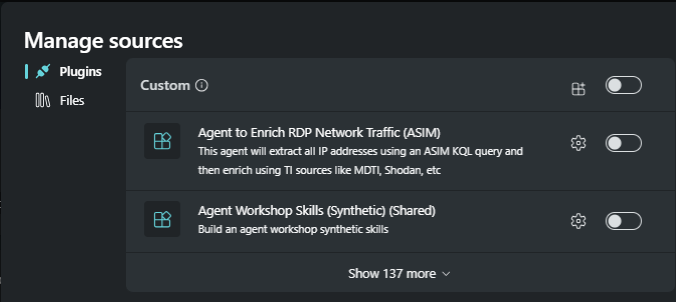 [ソースの管理] カスタムのスクリーンショット。