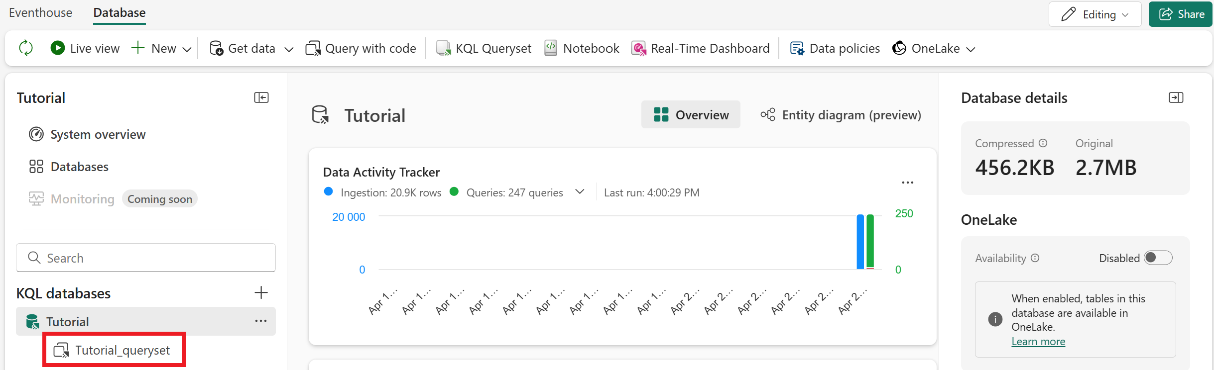 クエリ エディターを開くスクリーンショット。