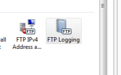 システム ドット f t p サーバー メニューが展開されている構成エディターの機能ウィンドウのスクリーンショット。