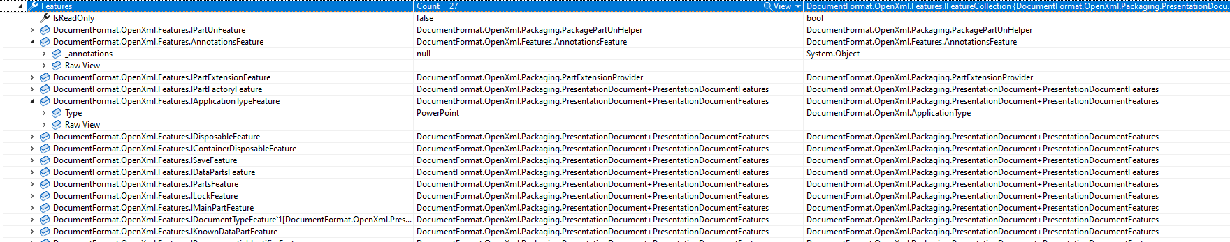 機能デバッグ ビュー