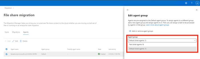 スキャン タスクの問題のエージェントの編集。