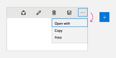 コマンドバーが下方向キーで開く
